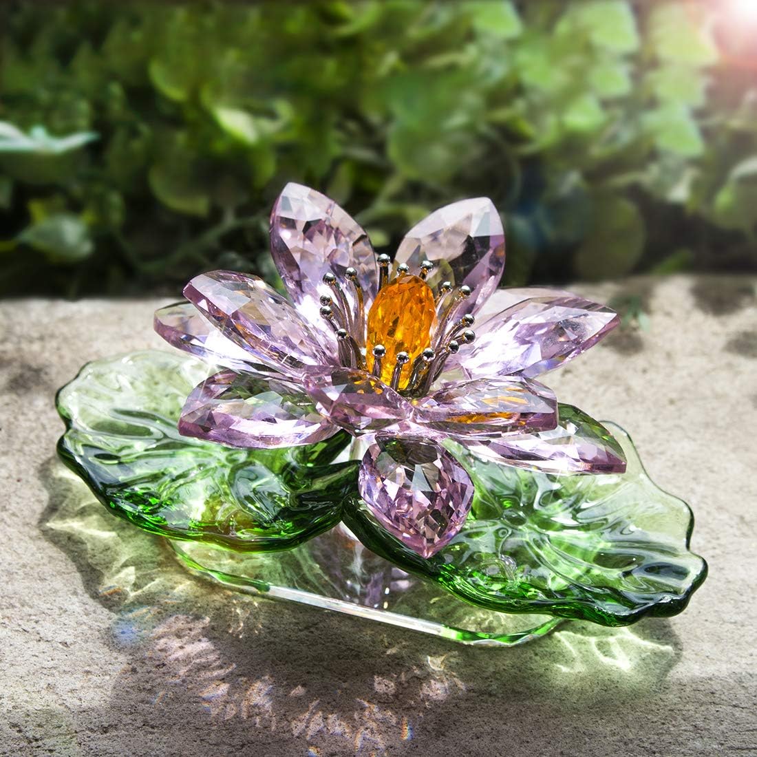 Pink Crystal Lotus Decor - Sparkle Feng Shui Ornament