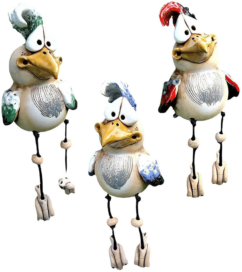 Fun Chicken Resin Ornament - Funny Silly Chicken Decors