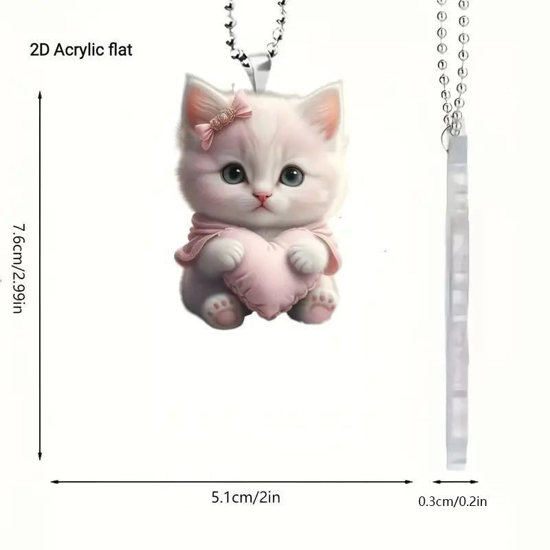 Cute Mermaid Cat 2D Acrylic Keychain