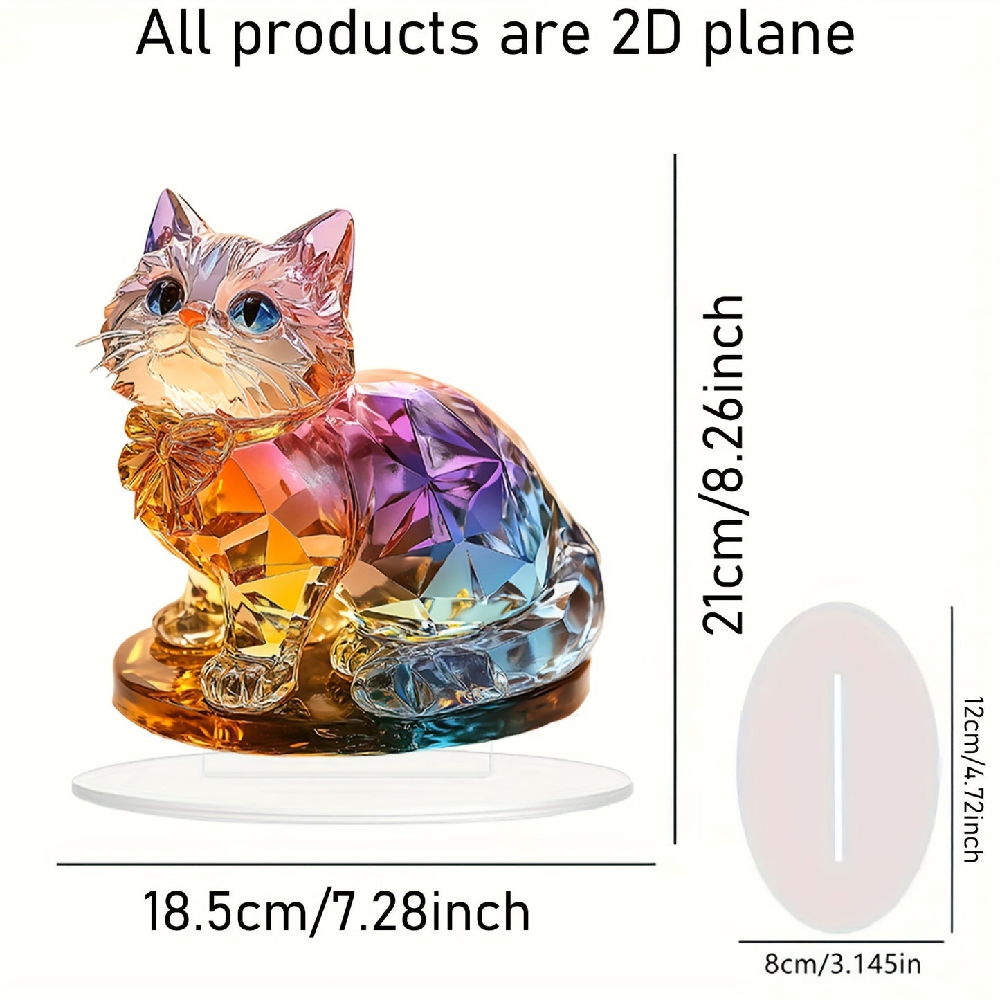 Lumi – Kawaii Acrylic Cat Tabletop Decor for Display