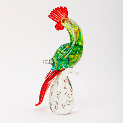Creative stained glass parrot ornament glass animal crafts home desktop decoration