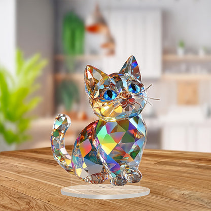 Lumi – Kawaii Acrylic Cat Tabletop Decor for Display